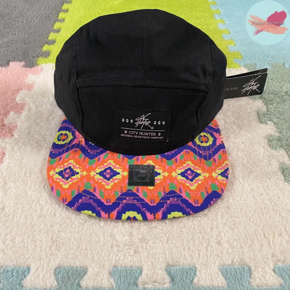 NWT Vintage City Hunter Fresh Prince 5 Panel Bike Hat (Neon Black)